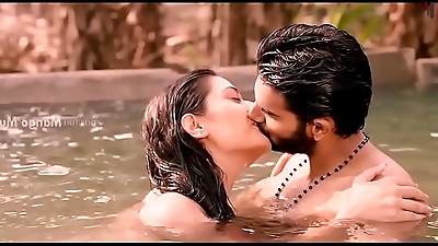 Payal Rajput Indian Bollywood actress kissing in a public pool