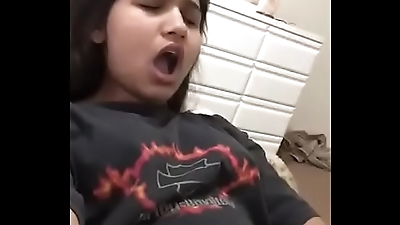 Indian cute girl fingering licking her orgasm juice