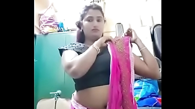 Swathi naidu exchanging saree by showing boobs